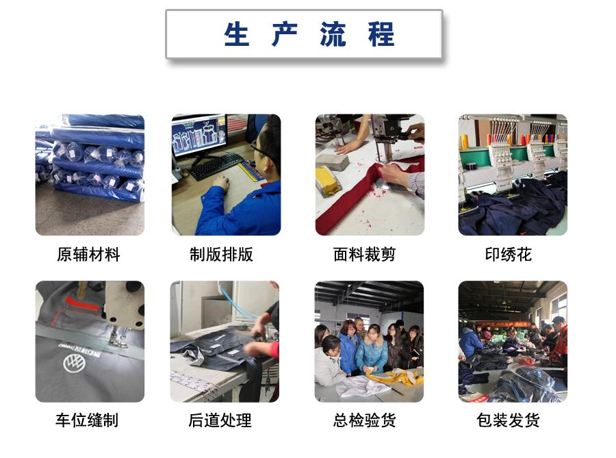 电信宽带安装维修工人工作服生产流程